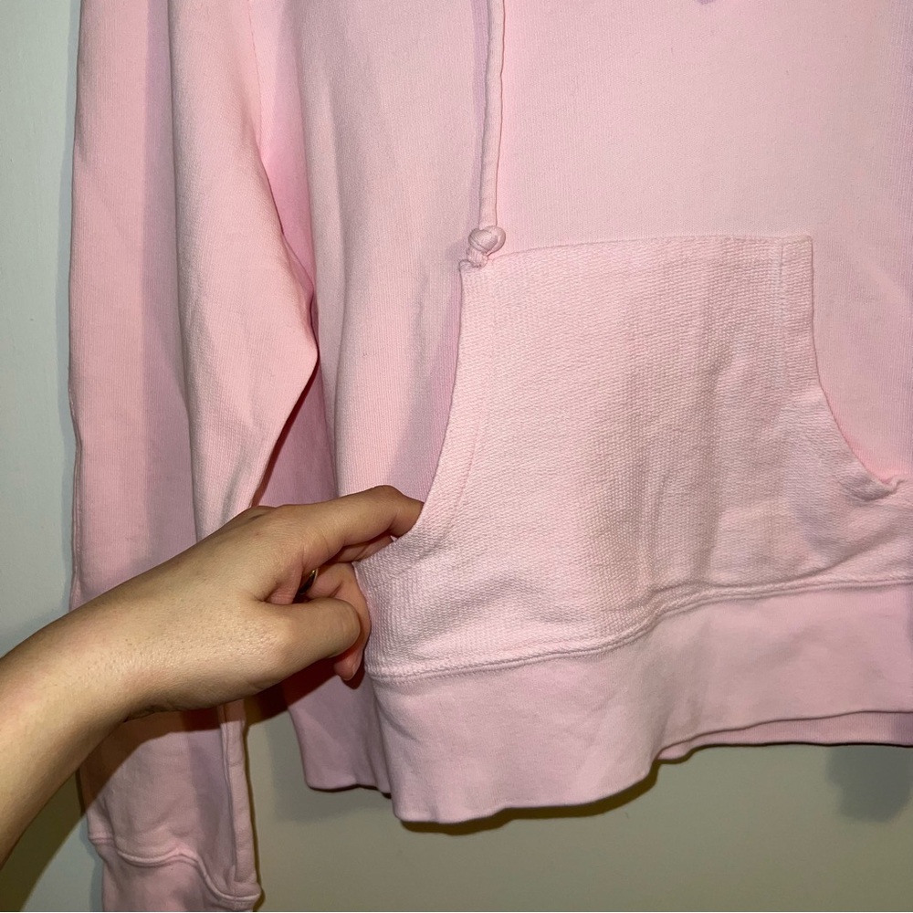 NWT LoveShackFancy Kirby Pink Opal Hoodie with Contrast Elbow Details - Picture 5 of 12